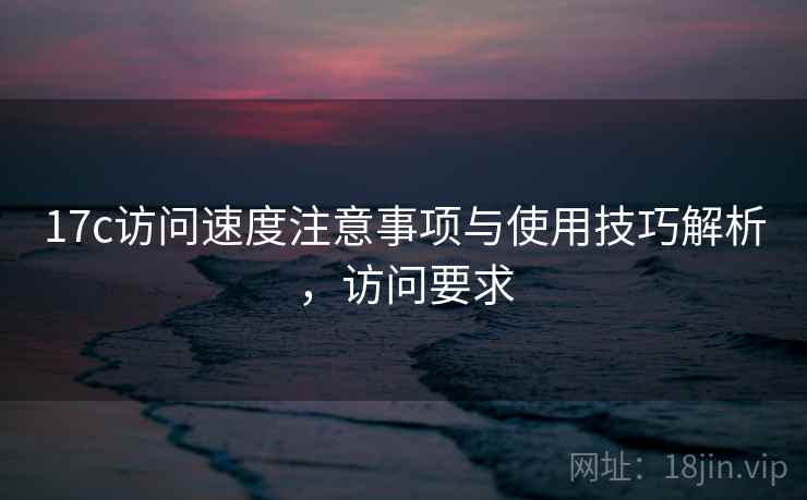 17c访问速度注意事项与使用技巧解析，访问要求