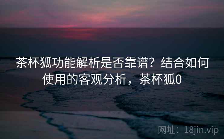 茶杯狐功能解析是否靠谱？结合如何使用的客观分析，茶杯狐0