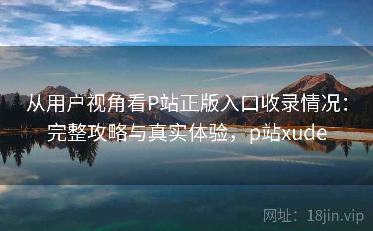 从用户视角看P站正版入口收录情况：完整攻略与真实体验，p站xude