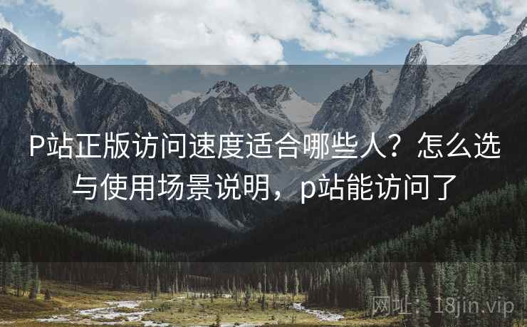 P站正版访问速度适合哪些人？怎么选与使用场景说明，p站能访问了