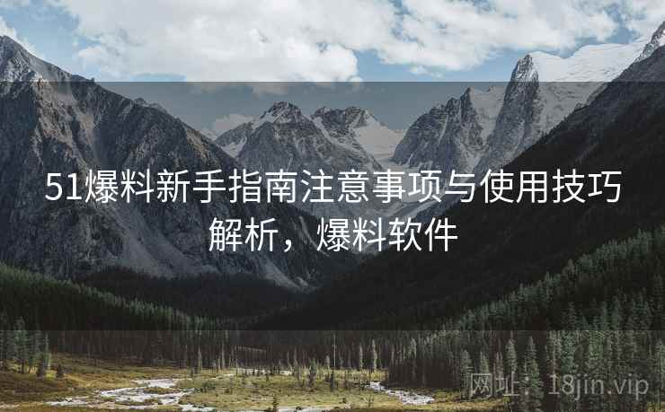 51爆料新手指南注意事项与使用技巧解析，爆料软件