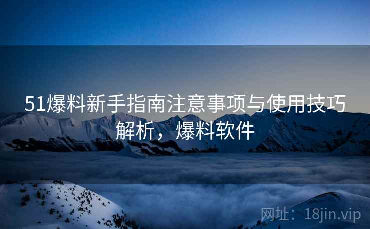 51爆料新手指南注意事项与使用技巧解析,爆料软件 51爆料新手指南注意事项与使用技巧解析,爆料软件