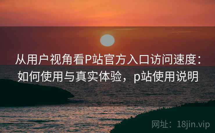 从用户视角看P站官方入口访问速度：如何使用与真实体验，p站使用说明