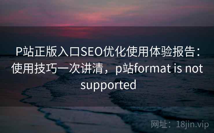 P站正版入口SEO优化使用体验报告:使用技巧一次讲清,p站format is not supported P站正版入口SEO优化使用体验报告:使用技巧一次讲清,p站format is not supported