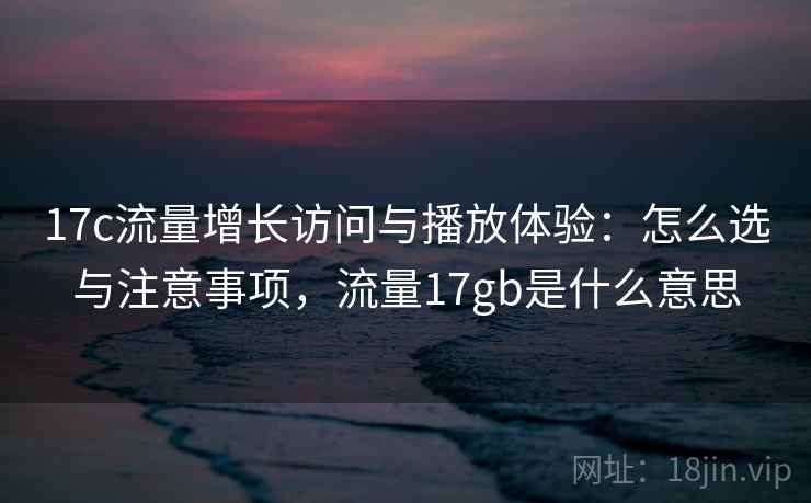 17c流量增长访问与播放体验：怎么选与注意事项，流量17gb是什么意思